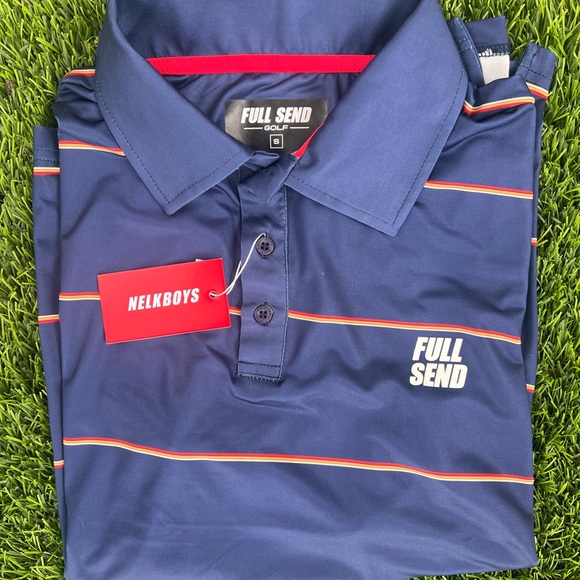 FULL SEND MINI STRIPE POLO - NAVY - NELK BOYS 🔥 SIZE SMALL - Picture 5 of 5